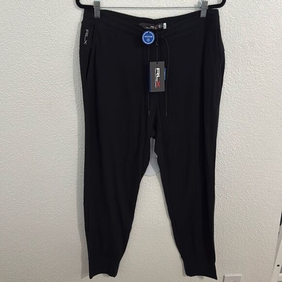 NWT- RLX- Ralph Lauren- womens black moisture wicking joggers- Size large - Picture 1 of 9